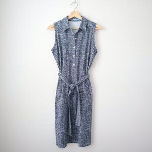 J.McLaughlin Collared Sleeveless Catalina Cloth Midi Dress | M